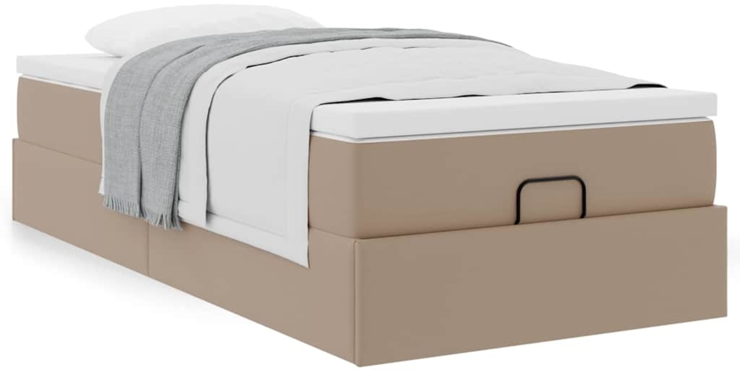 Ottoman-Bett mit Matratze Cappuccino-Braun 90x200 cm Kunstleder 3311020 Bild 1