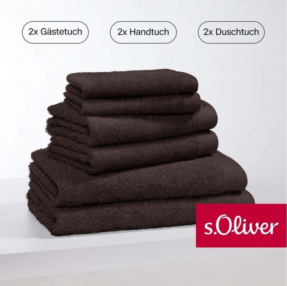s.Oliver Handtuch Set s.Oliver, Premium Qualität, 600 gr/m², Walkfrottier (Set, 6-St), 2 Gästetücher 30x50, 2 Handtücher 50x100, 2 Duschtücher 70x140 Bild 1
