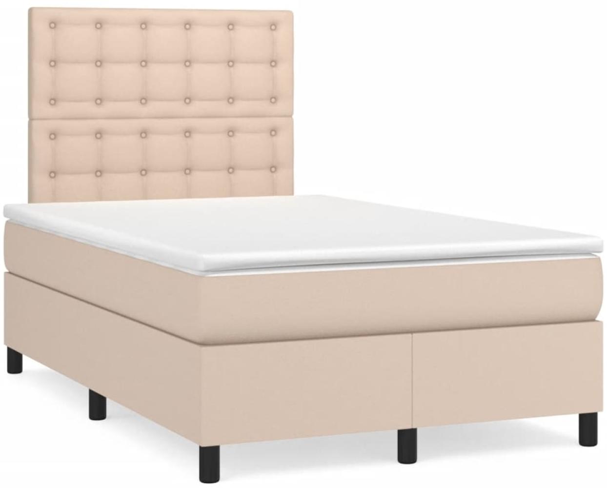 vidaXL Boxspringbett mit Matratze & LED Cappuccino-Braun 120x190 cm 3270298 Bild 1