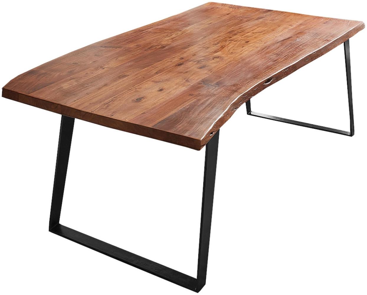 Esstisch Baumkante massiv Akazie nussbaum 140x80 schwarz Havanna 525120 Bild 1