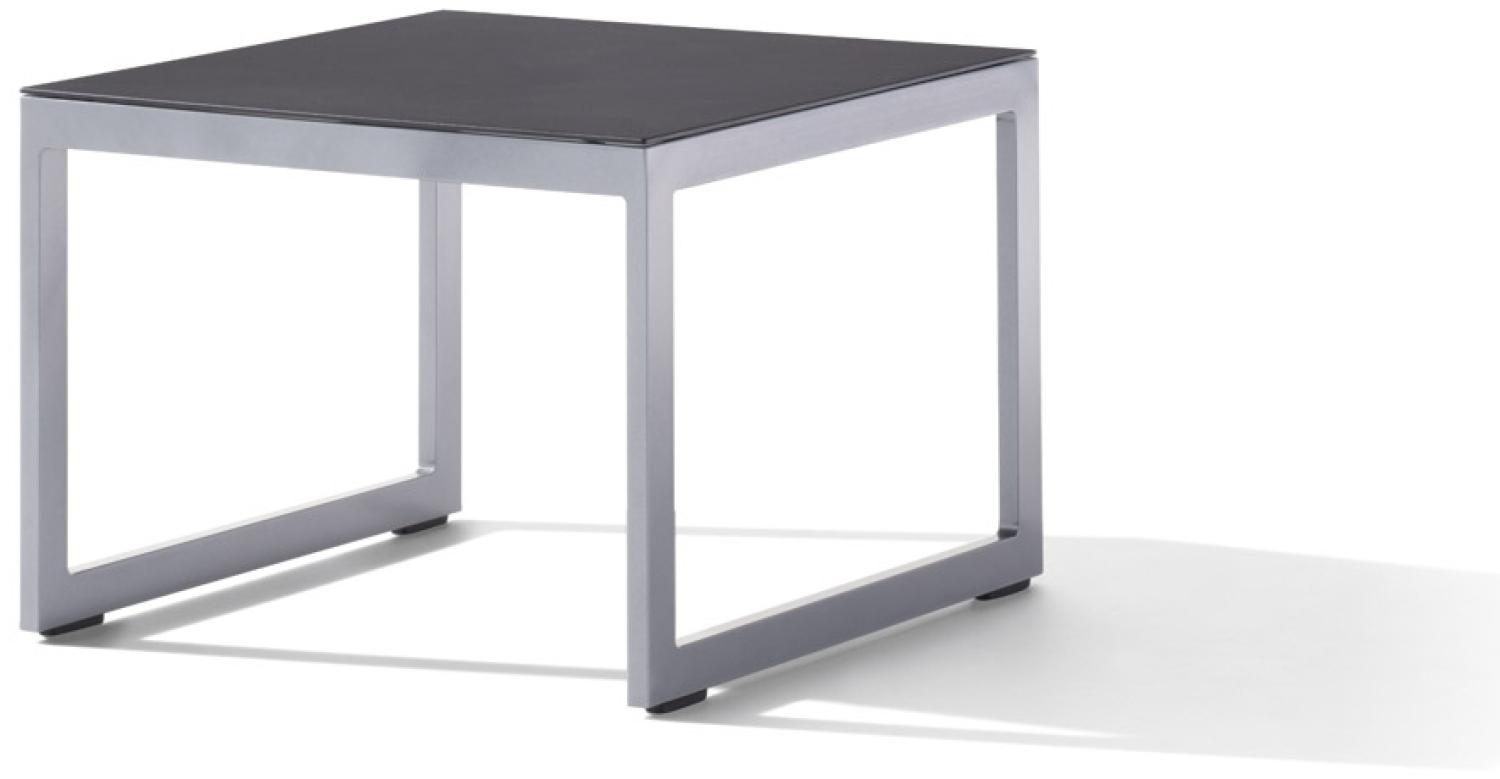 Sieger 602/A Loungetisch mit lackierter Glasplatte, Aluminium Graphit 60 x 44 x 60 cm Bild 1