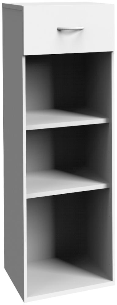 Regal Multiraumkonzept weiß Putzschrank Kommode mit offenen Regal Mehrzweckschrank ca. 30 cm breit Bild 1