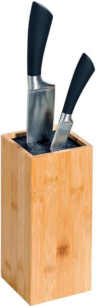 Messerblock mit Kunststoffborsten - Bambus - 10 x 10cm Bild 1