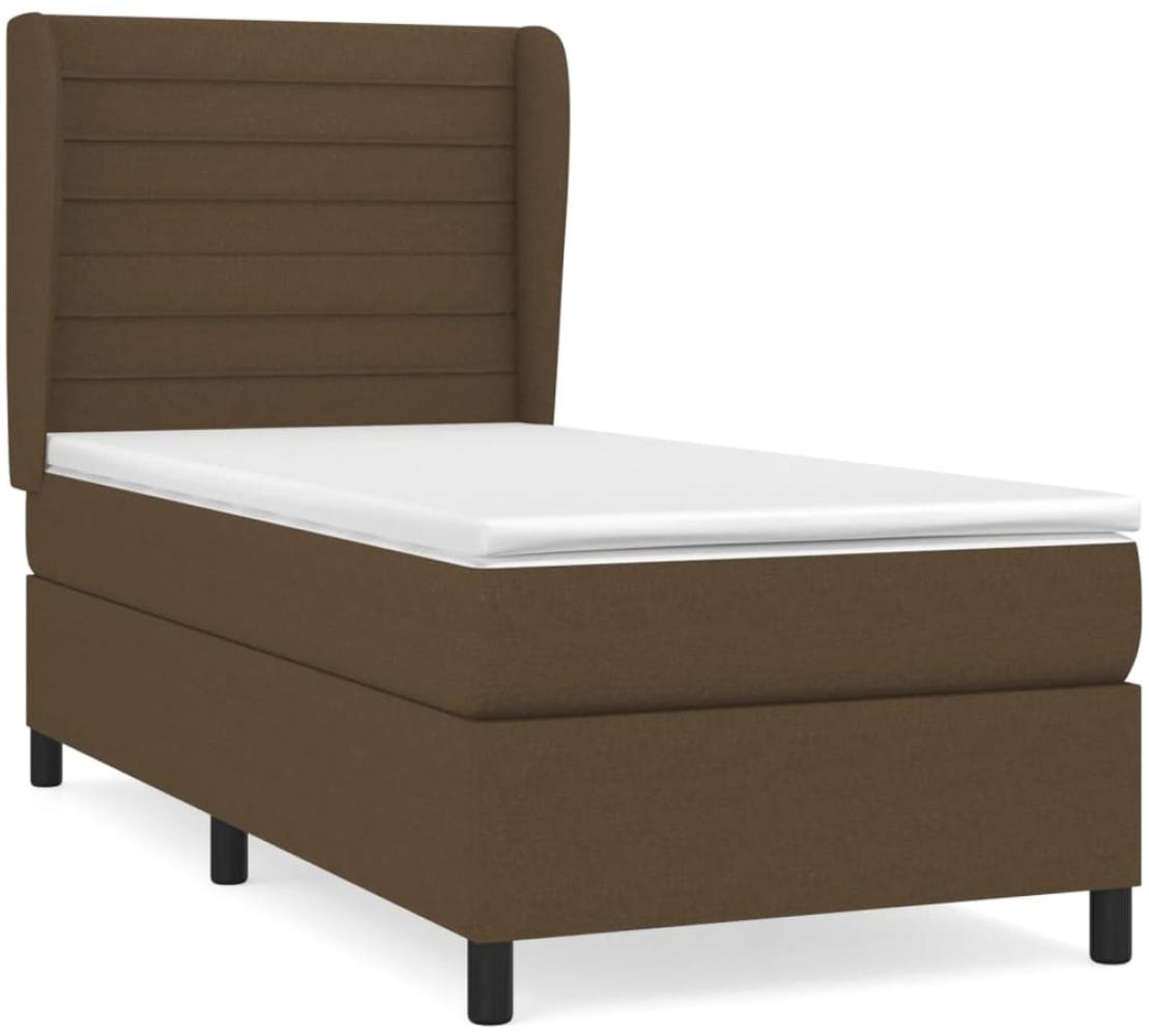 Boxspringbett mit Matratze Stoff Dunkelbraun 80x200 cm, Härtegrad: H2 [3128000] Bild 1