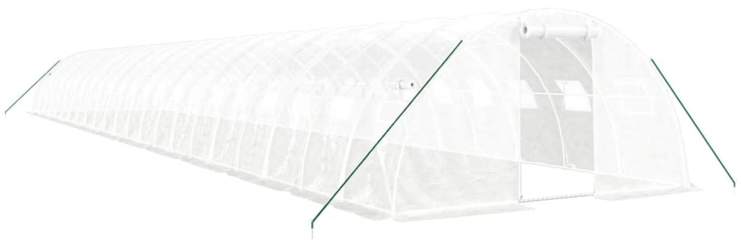 vidaXL Gewächshaus mit Stahlrahmen Weiß 88 m² 22x4x2 m 3188081 Bild 1