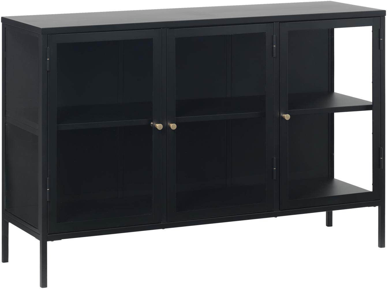 Vitrine >CARMEL< (B/H/T: 132x85x40 cm) in Metall Schwarz Lackiert Bild 1