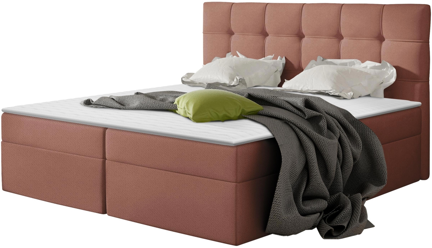 Boxspringbett Felipe, Rot, 180 x 200 cm Bild 1