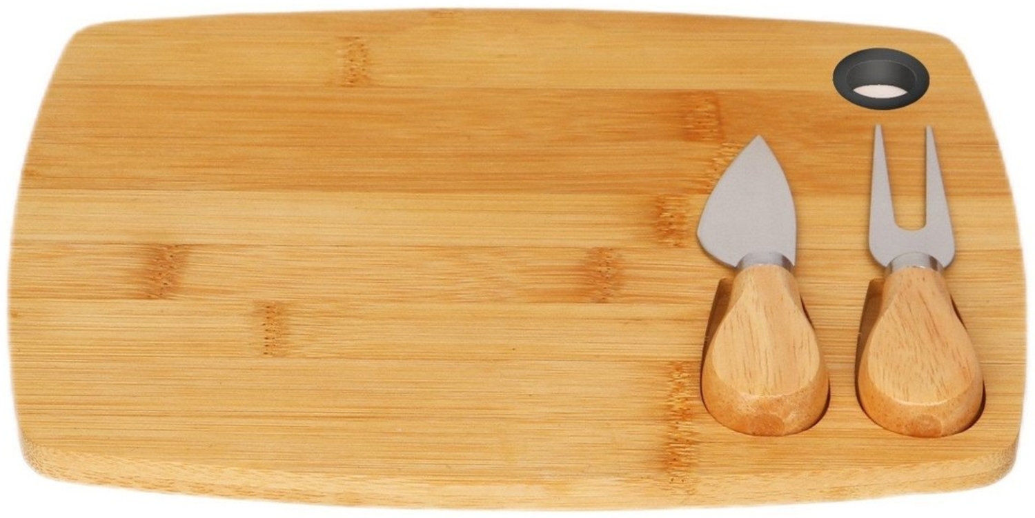 Käsebrett Käse Set 3-tlg Käsemesser Käsegabel Schneidebrett Cheffinger CF-CS3 Bild 1