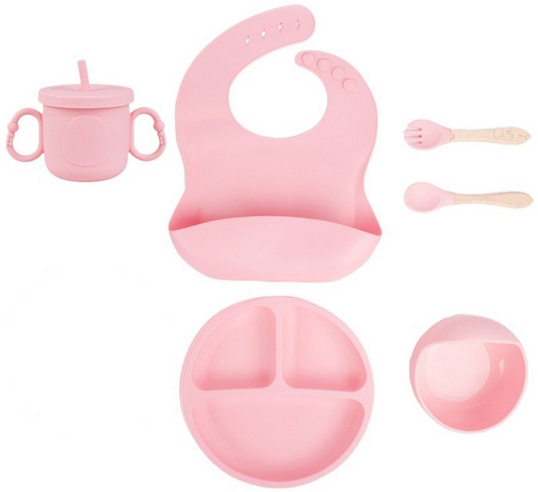 NATICY Kindergeschirr-Set Baby Geschirrset mit Saugnapf, Silikon Baby Essen Set mit Kinderteller Bild 1