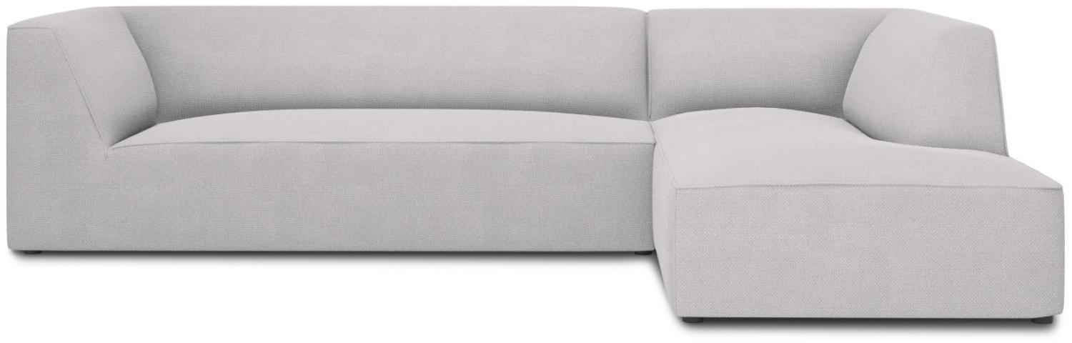 Micadoni 4-Sitzer Modular Ecke rechts Sofa Ruby | Bezug Light Grey | Beinfarbe Black Plastic Bild 1