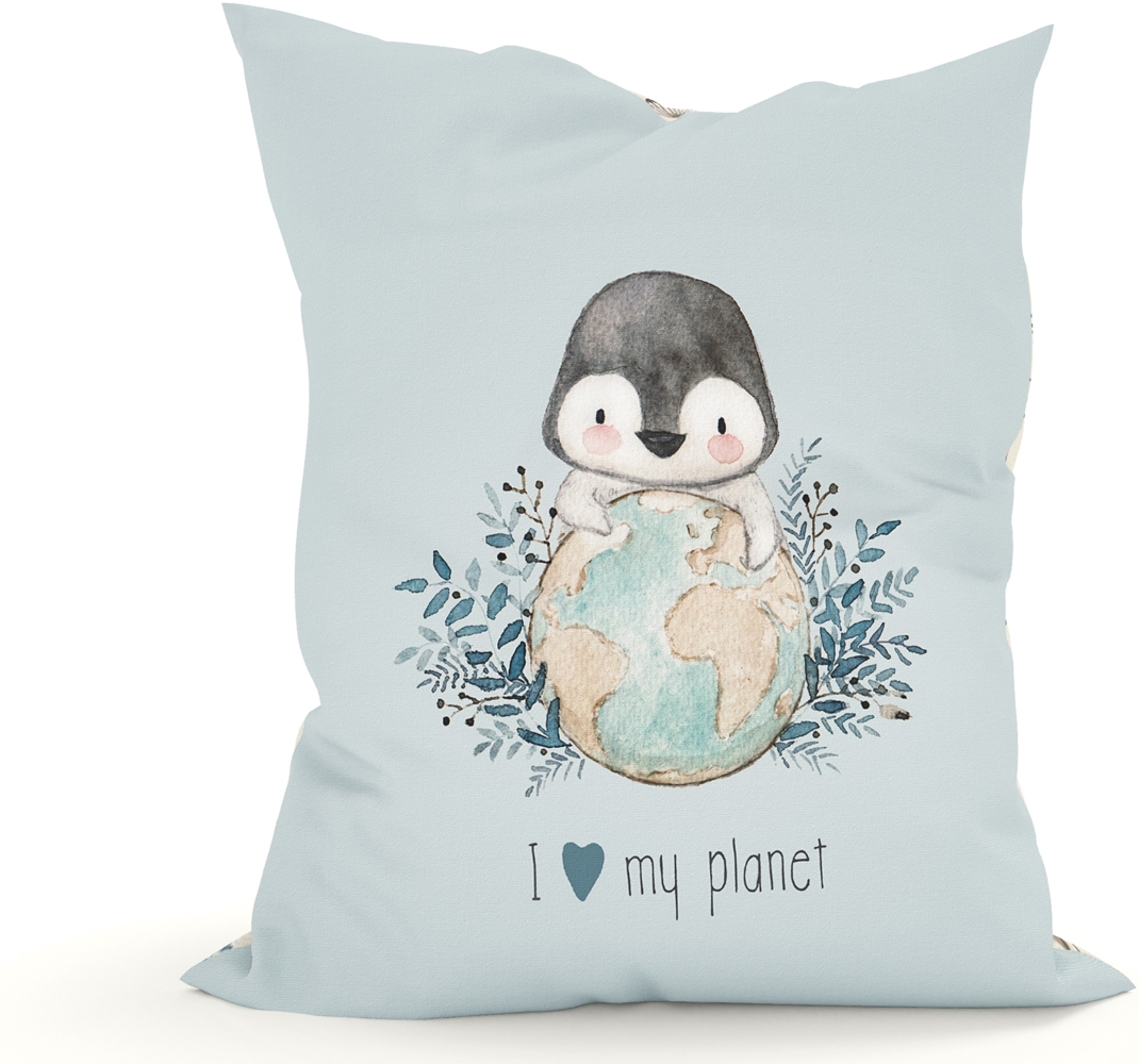 Green Bean® Kinder Sitzsack Pinguin 100x135cm mit 270 Liter hochwertiger EPS Perlen Füllung und waschbarem Motiv Wechsel-Bezug aus 100% Baumwoll Bild 1