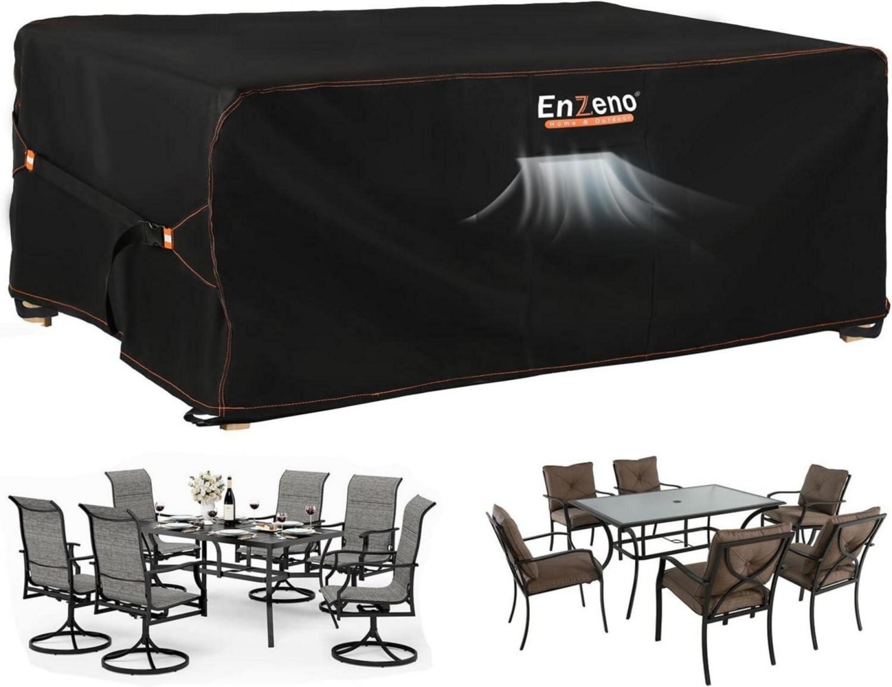Enzeno Gartenmöbel Abdeckung 420D Oxford Wasserdicht Winterfest 90x90x90cm Bild 1