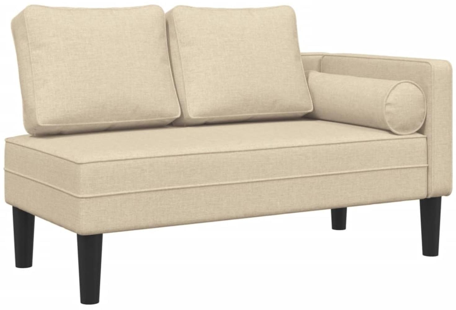 vidaXL Chaiselongue mit Kissen Creme Stoff Bild 1
