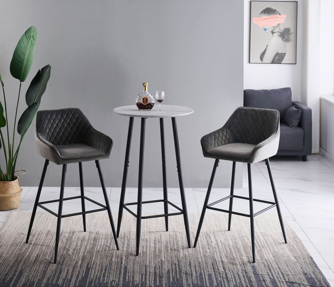 JYMTOM Barhocker Barhocker 2er-Set, gepolstert, Rückenlehne, Armlehne, Metallbeine, Samt-Barhocker für Esszimmer, Bar, Küche Bild 1