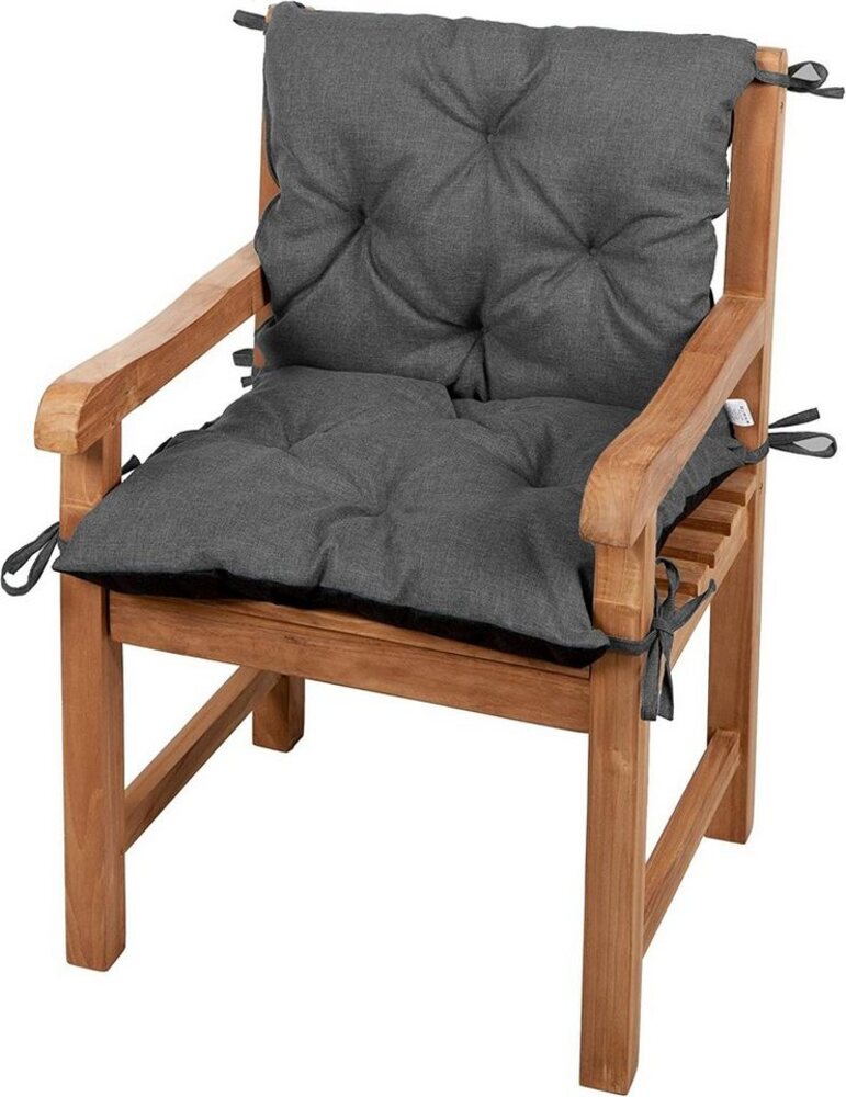 Gutekissen® Bankkissen, Sitzkissen, Rückenlehnen, Gartenkissen, Steppkissen, Doppelkissen, Sitzmöbel, Sitzbank-Kissen, Gartenschaukel, Gartenmöbel LAW (50cmx50cmx50cm, Dunkelgrau) Bild 1