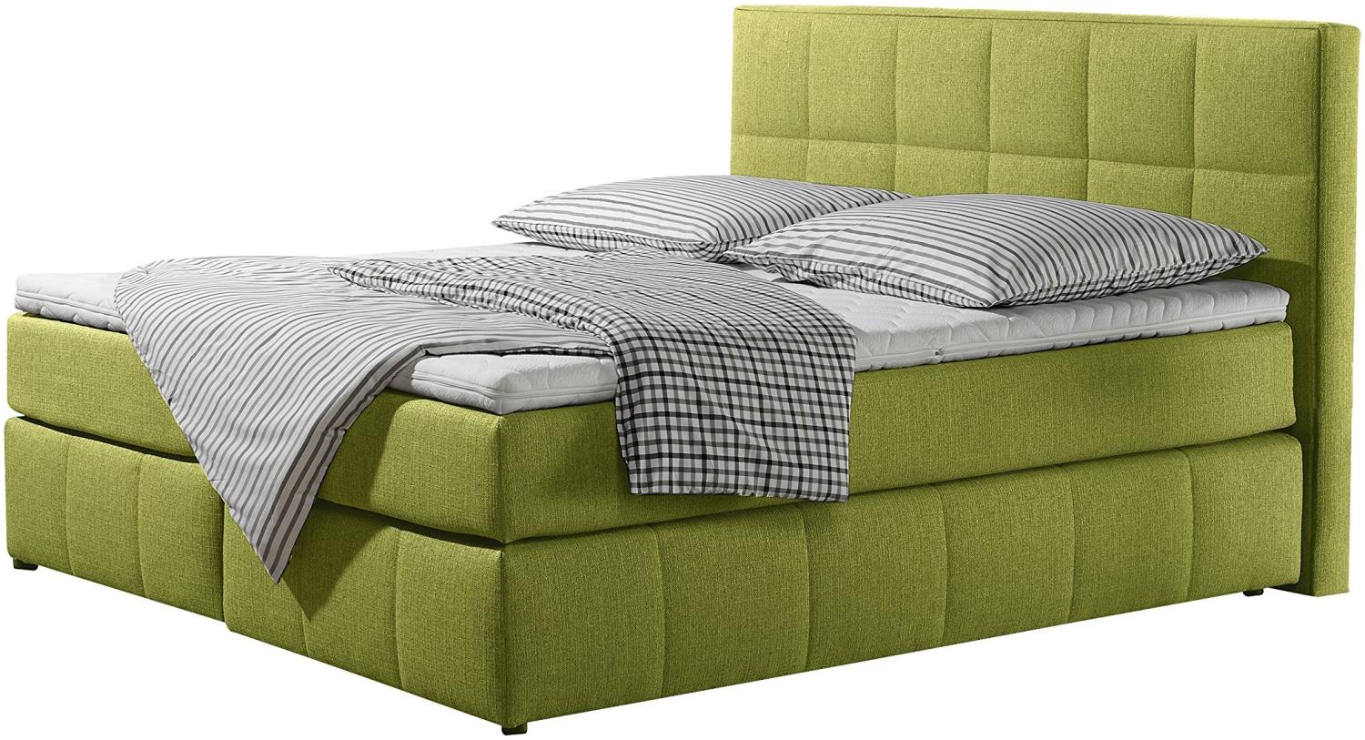 Maintal Boxspringbett Casano, 160 x 200 cm, Strukturstoff, 7-Zonen-Kaltschaum Matratze h2, lemon Bild 1