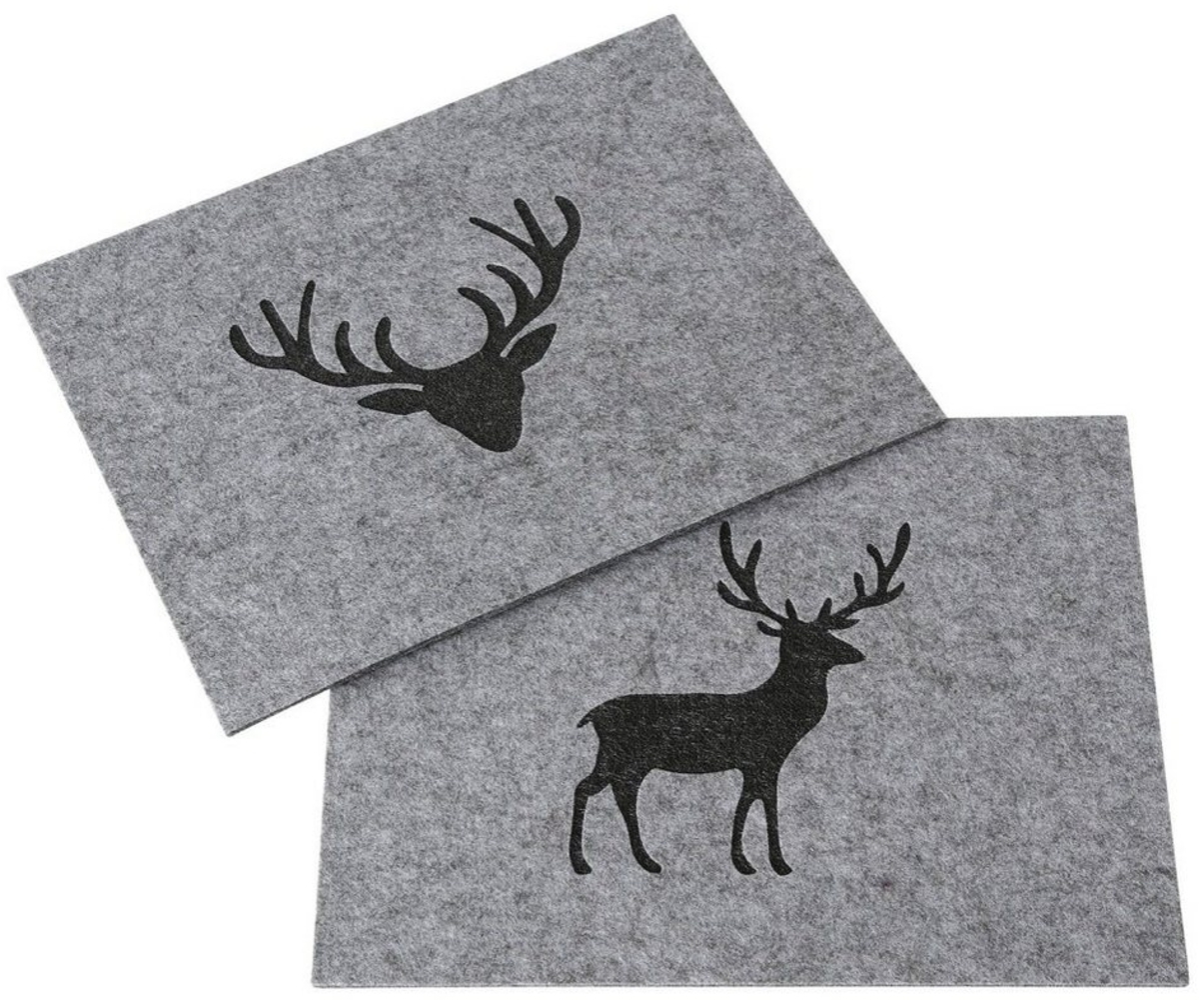 BOLTZE GRUPPE GmbH Platzset Tischset Tjark Motiv Hirsch /Hirschkopf 45x35 cm Polyester, 2er Set Bild 1
