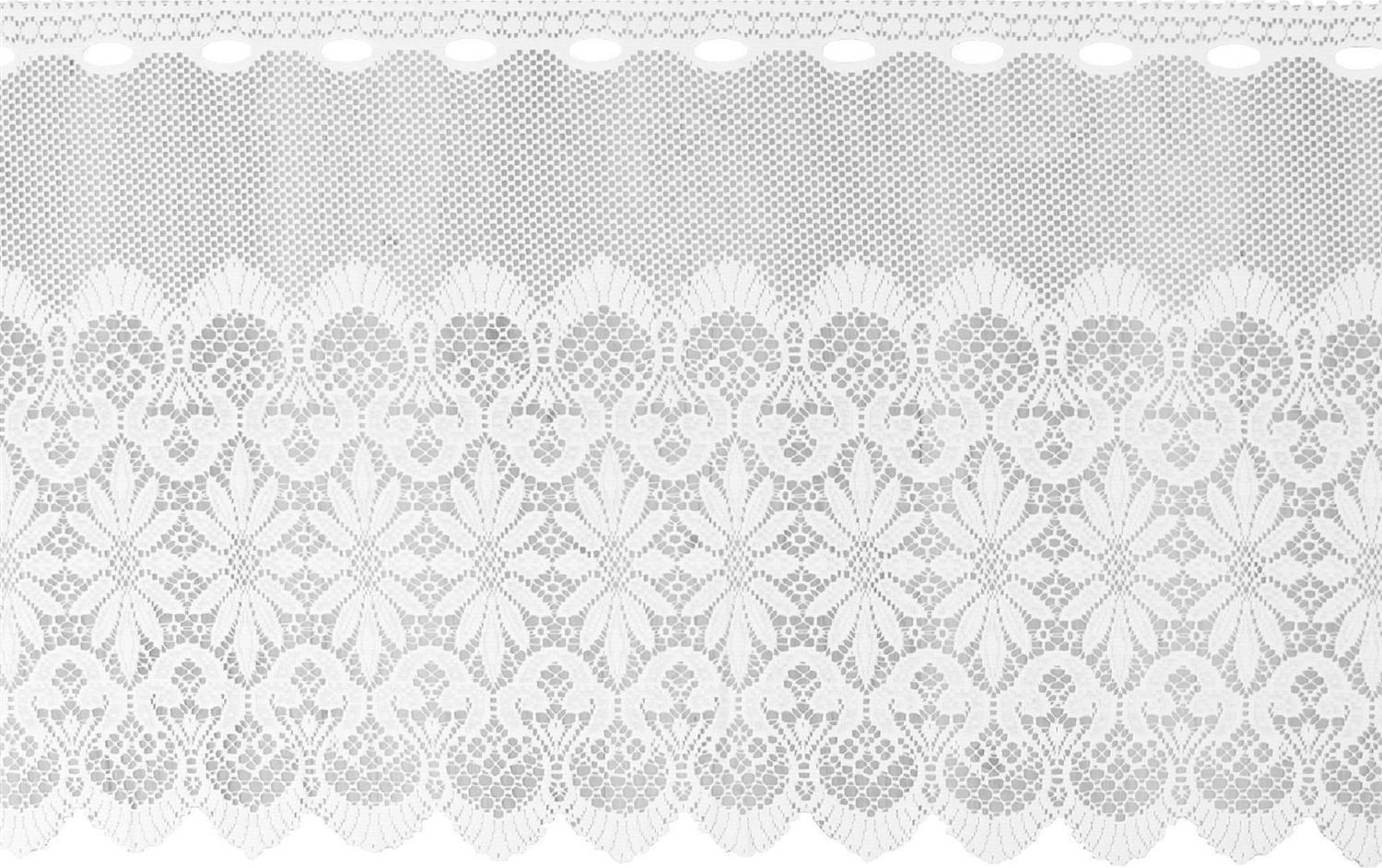 Bistrogardine Jacquard in weiß 160x60cm (BxL) mit Stangendurchzug: Design Ida Bild 1