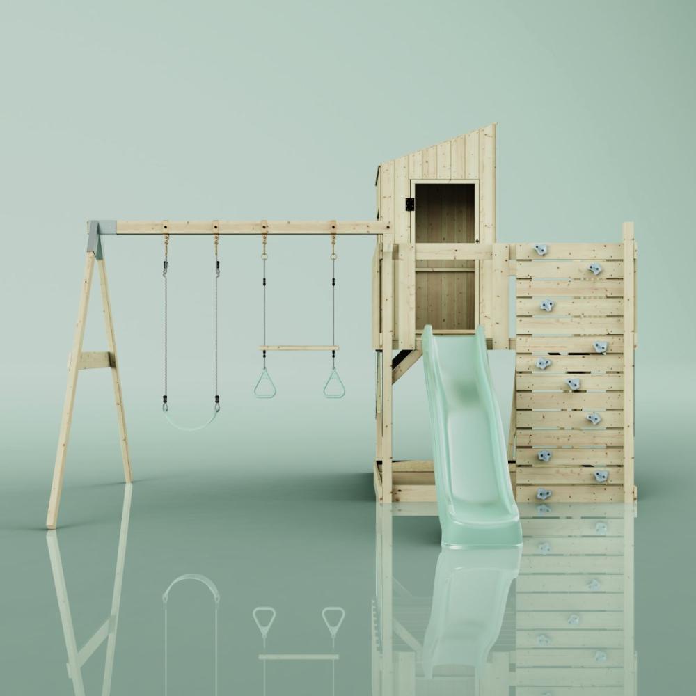 PolarPlay Spielturm Henry aus Holz in Grün Bild 1