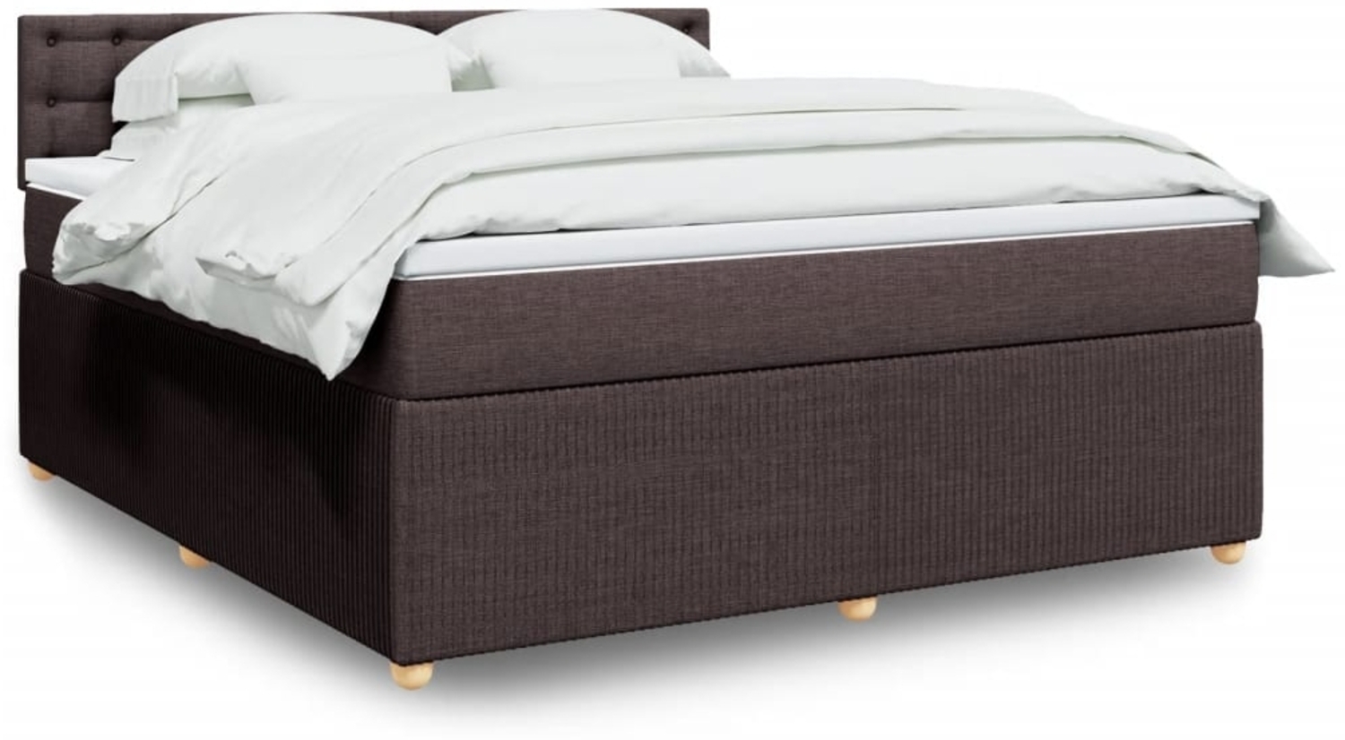 vidaXL Boxspringbett mit Matratze Dunkelbraun 180x200 cm Stoff 3287552 Bild 1