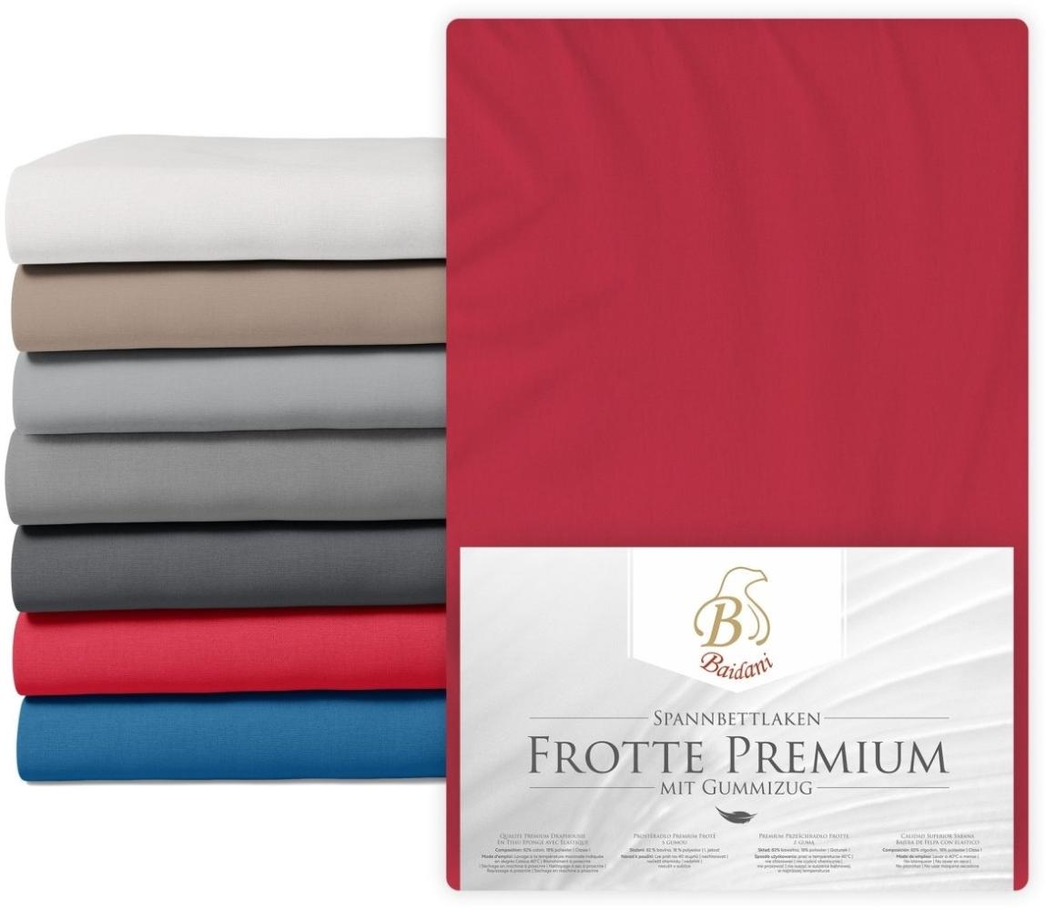 Premium Boxspring Bettlaken Frotte 90x200 Rot Bild 1