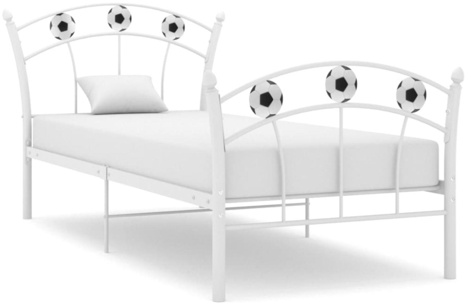 vidaXL Einzelbett mit Fußball-Design Weiß Metall 90x200 cm 324745 Bild 1