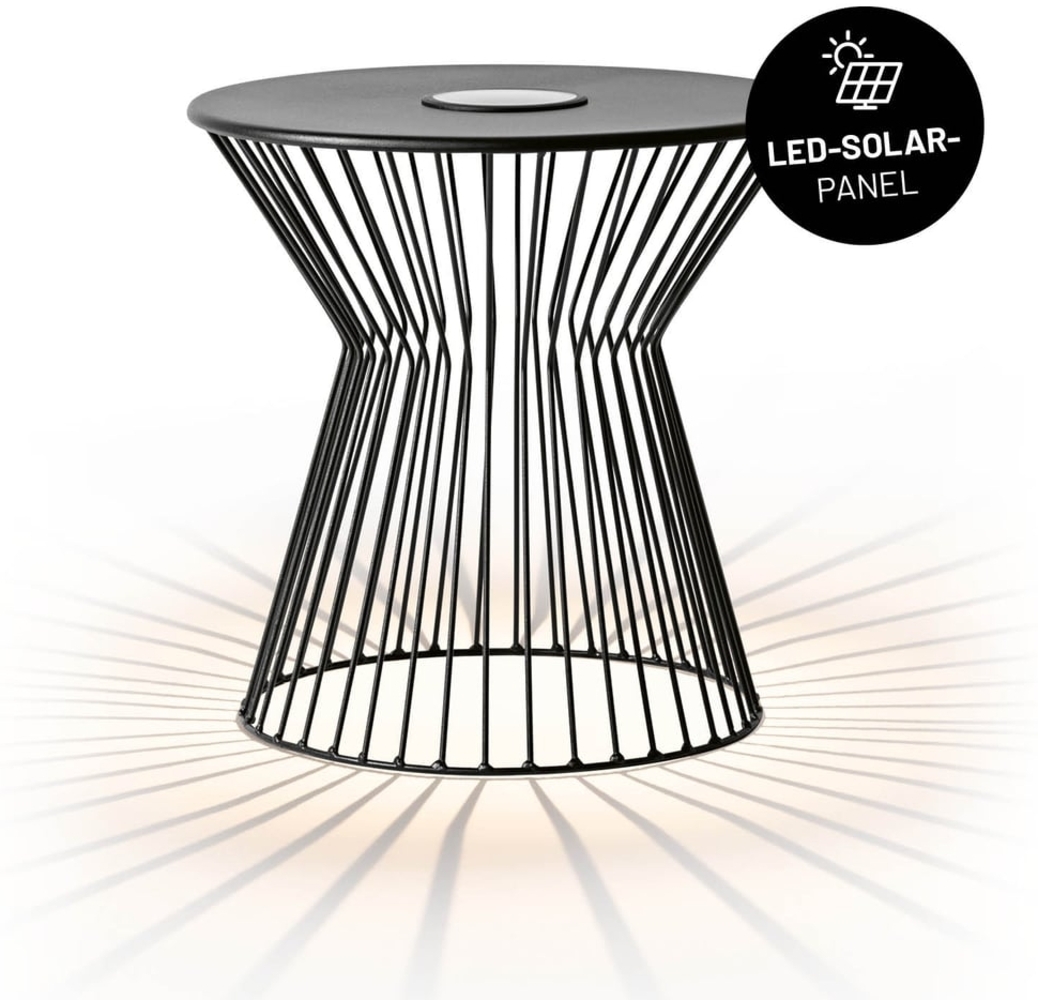 Lumaland Korbtisch mit LED-Beleuchtung 3,7V schwarz Bild 1