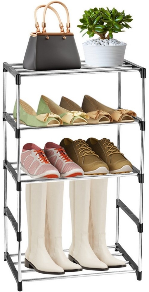 LEAZZLE Schuhregal Schuhregal Schuhschrank, Standregal aus Metall , Abnehmbar, 5 Ebenen, schmales kleines Schuhregal, für Schrank Wohnzimmer und Flur Bild 1