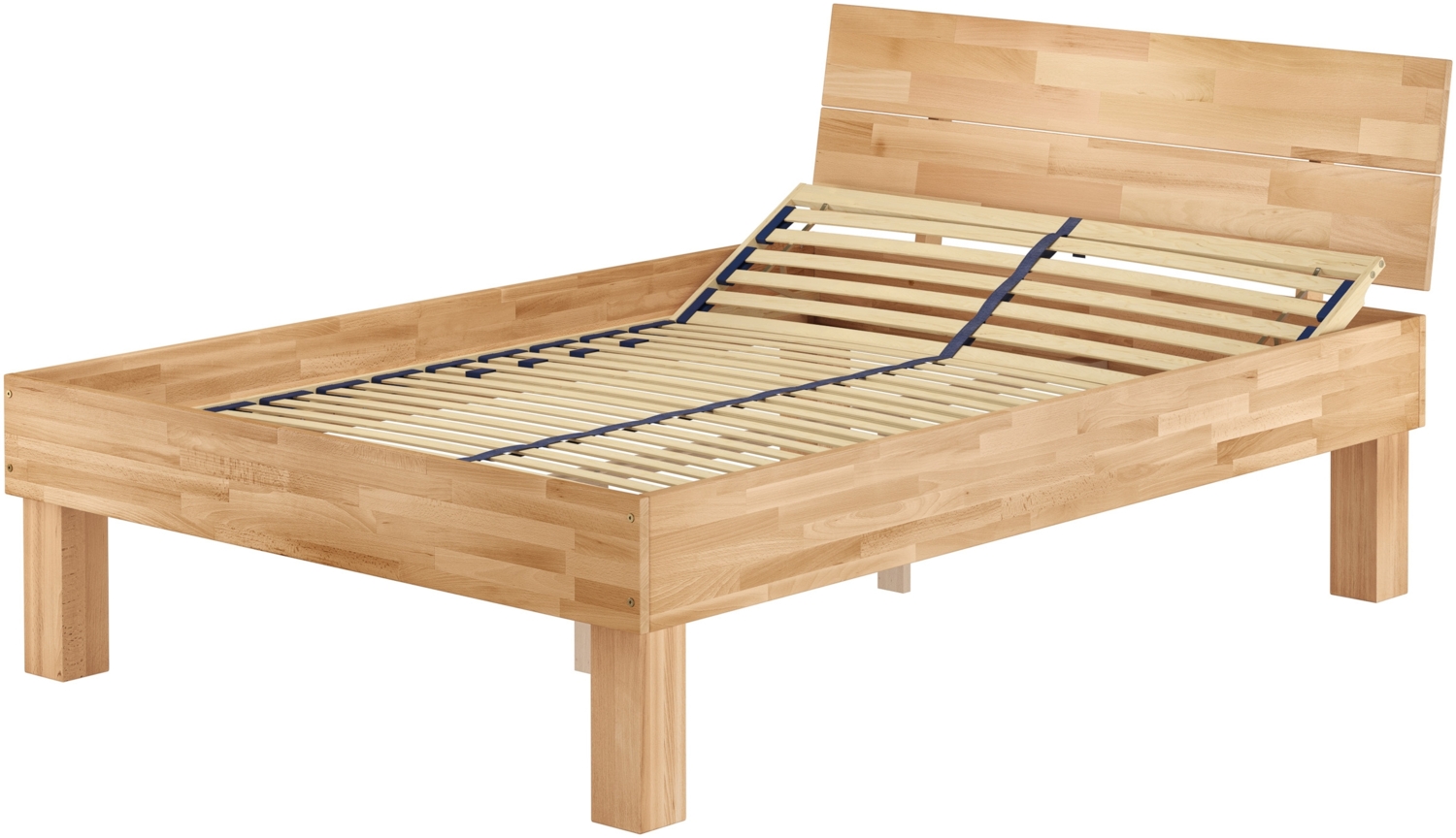 Doppelbett für XXL-Gewicht Buche 140x200 hohes Massivholz Seniorenbett Zubehör wählbar V-60.81-14Federholzrahmen inkl. Bild 1