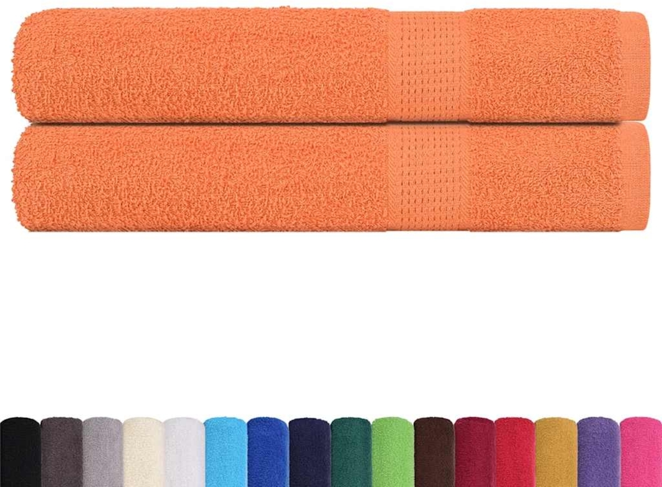 vidaXL Handtücher 2 Stk. Orange 100x200 cm 360 g/m² 100% Baumwolle 136914 Bild 1