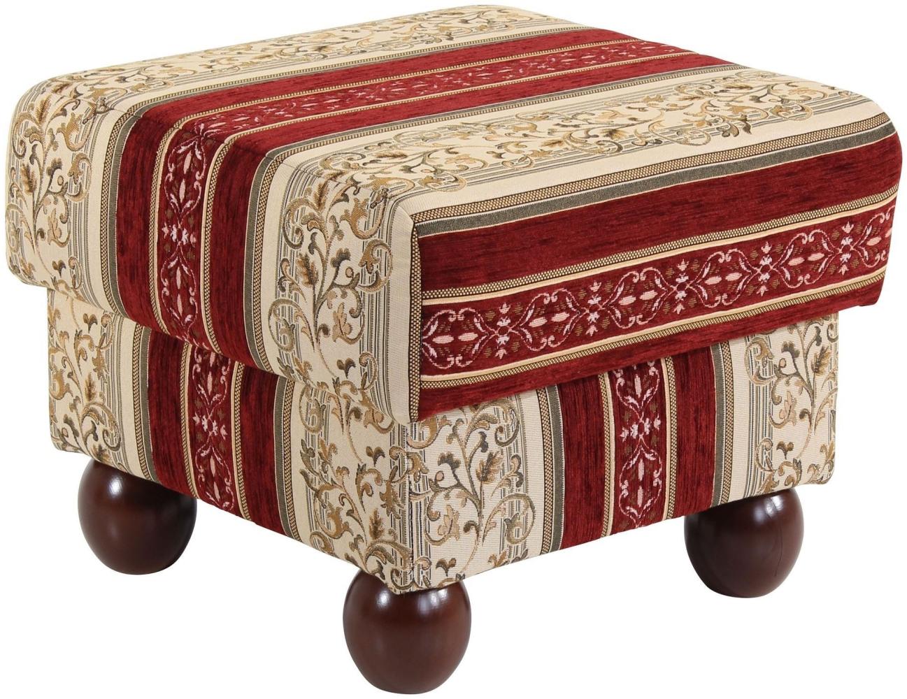 Hocker Kasha Bezug Chenille Buche nussbaum dunkel / rot 22280 Bild 1