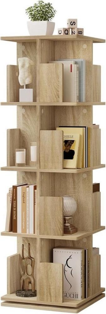 EUGAD Bücherregal, 1-tlg, drehbares Standregal Dekoregal mit 4 Ebenen, MDF Bild 1