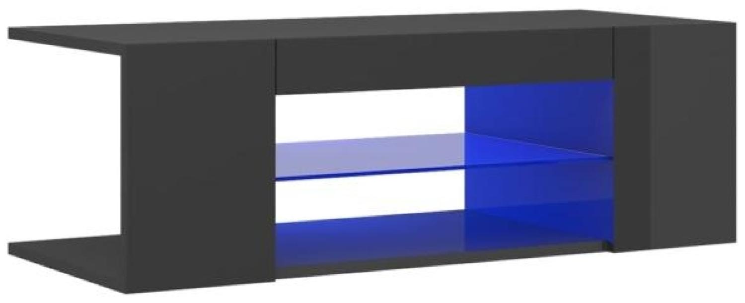 vidaXL TV-Schrank mit LED-Leuchten Hochglanz-Grau 90 x 39 x 30 cm Bild 1
