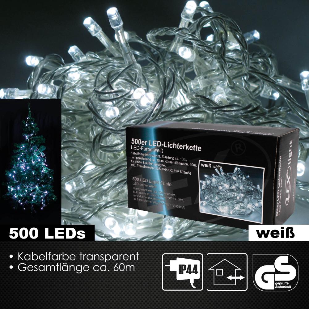 500er LED Lichterkette Außen Innen Partylichterkette Weihnachtslichterkette weiß Bild 1