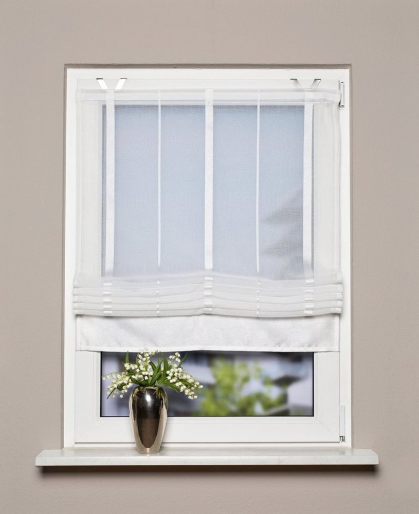 HOME WOHNIDEEN Raffrollo ELIS, mit Klettschiene, halbtransparent Bild 1