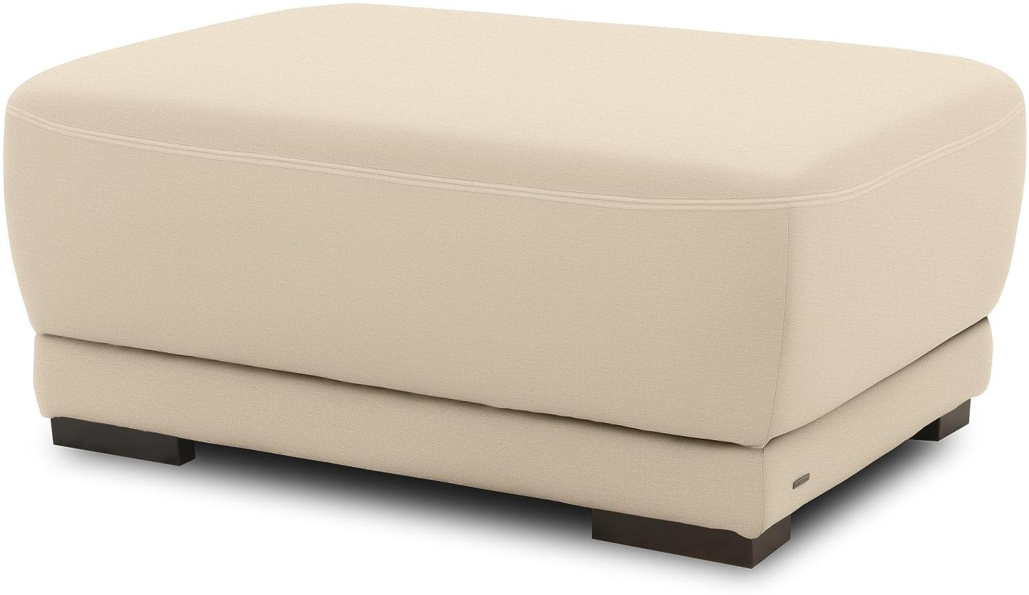 DOMO Collection Telos Boxspringhocker, Hocker mit Boxspringfederung, Beistellhocker für Couch, 109x78x46 cm, beige Bild 1