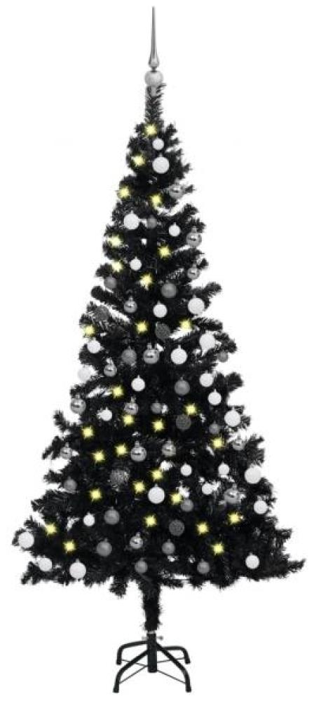 vidaXL Künstlicher Weihnachtsbaum Beleuchtung & Kugeln Schwarz 120 cm 3077674 Bild 1