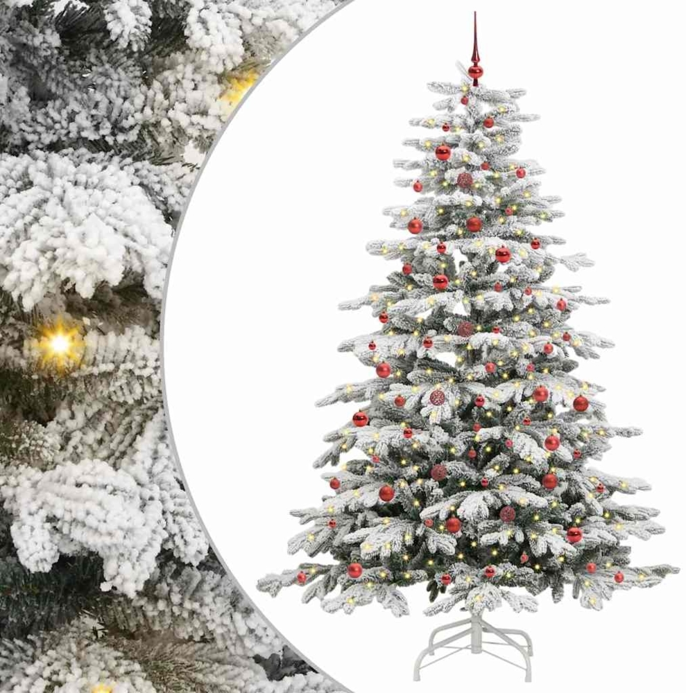 vidaXL Künstlicher klappbarer Weihnachtsbaum Weiß 240 cm PE und PVC 3395658 Bild 1