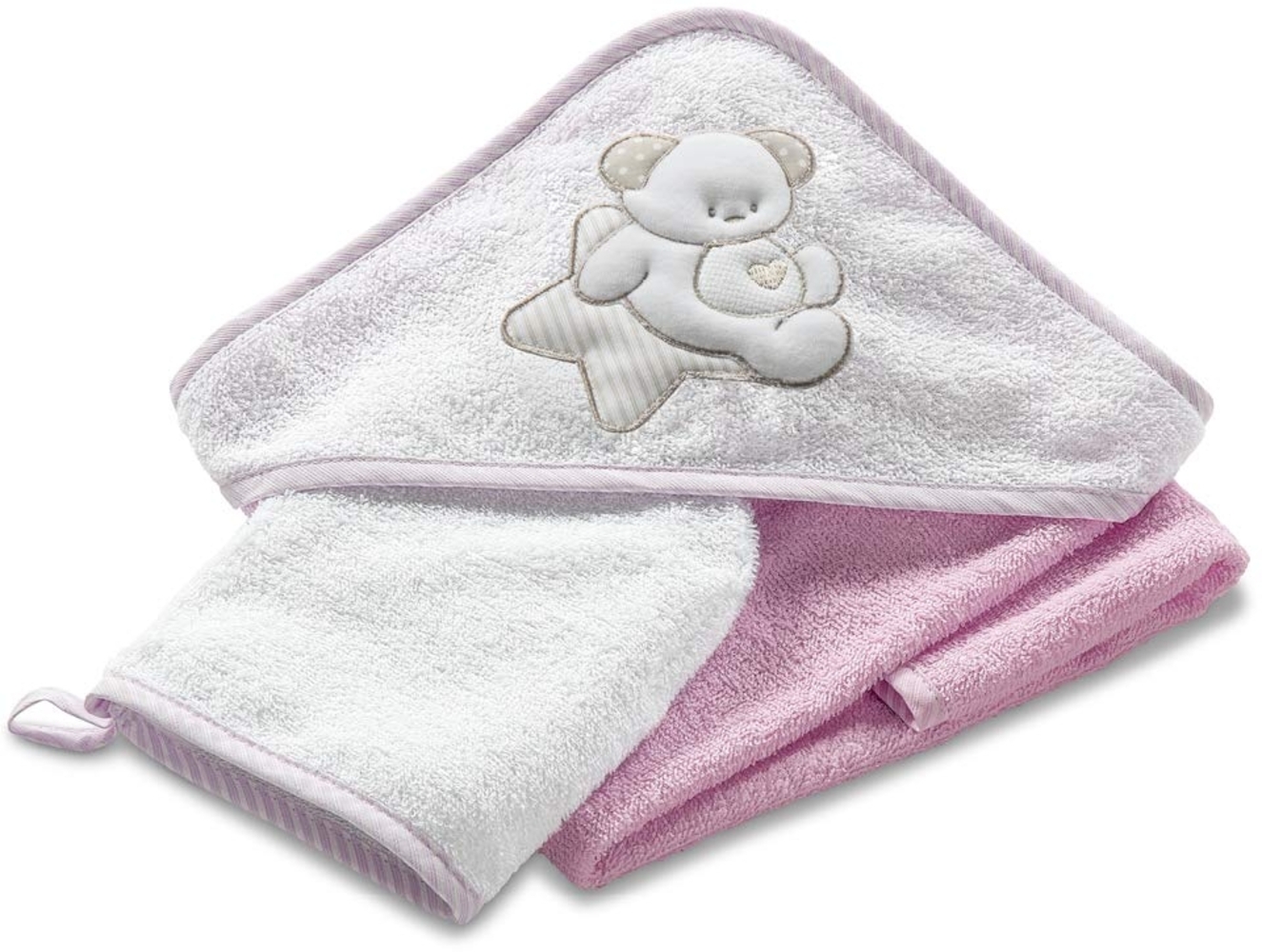 Italbaby Asciaugamano Bademantel mit Kapuze Frottee 75x75 Sweet Rosa - 350 g Bild 1