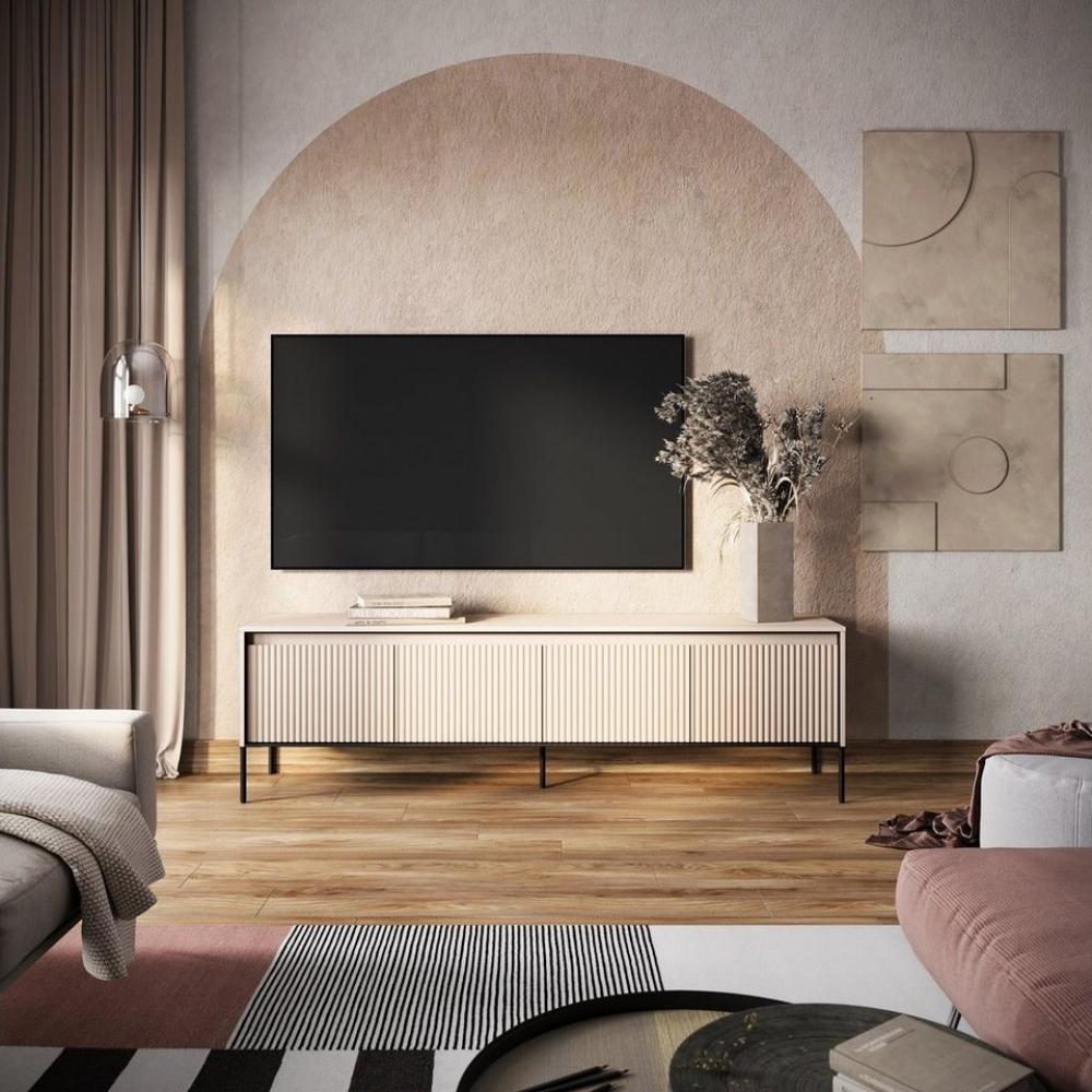 Compleo TV-Schrank FLORE, TV-Tisch, mit LED-Beleuchtung, 4 Türen, Modern Wohnzimmer Bild 1