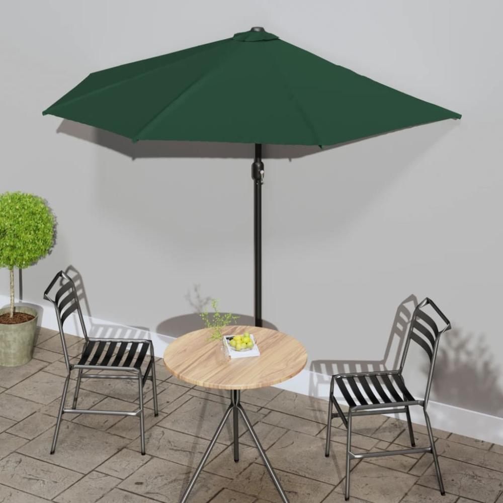 vidaXL Balkon-Sonnenschirm mit Alu-Mast Grün 270x144 cm Halbrund 44588 Bild 1