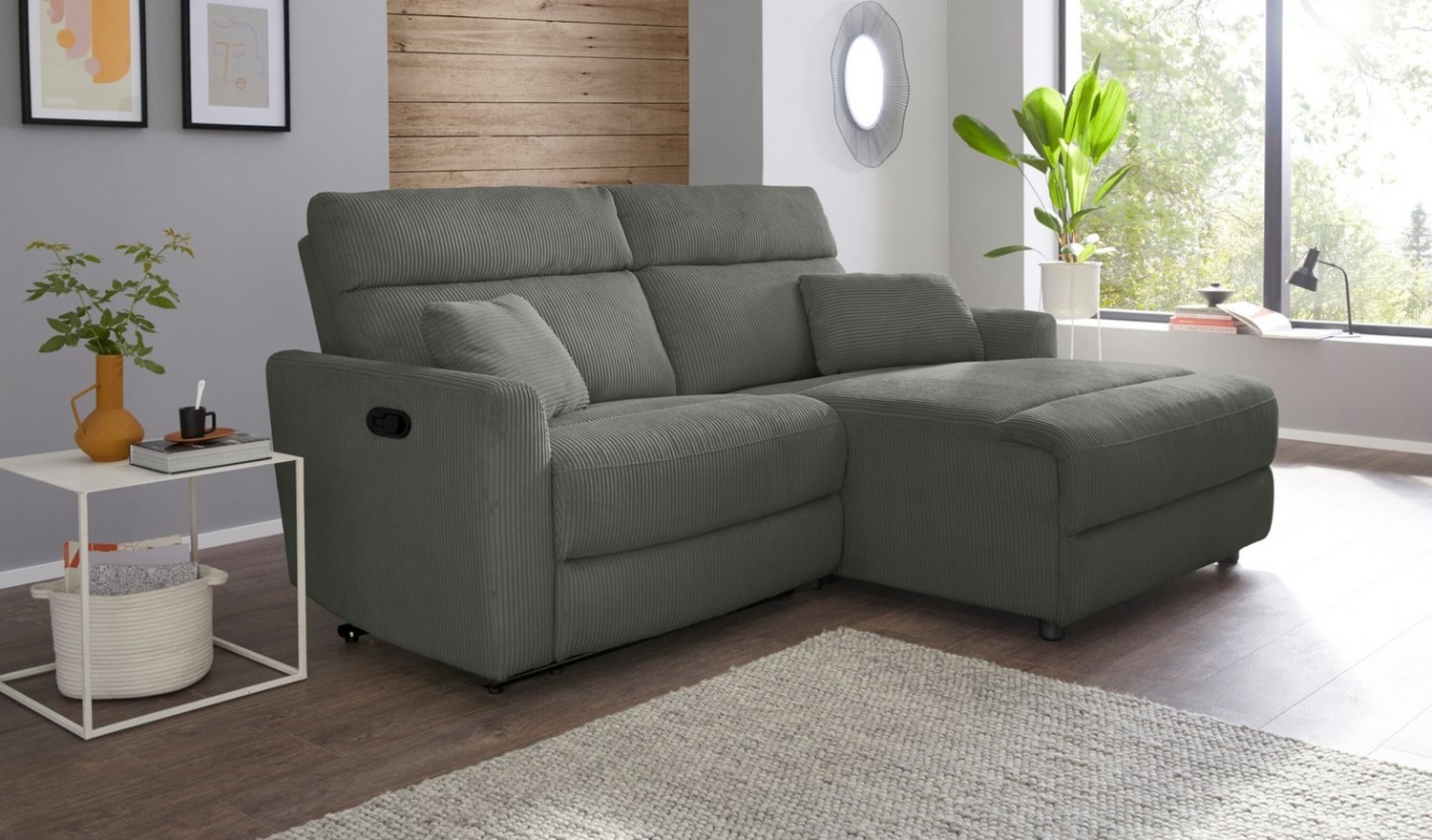 OTTO home Ecksofa JENNA, L-Form, 209cm, manuelle u. elektrische Funktion, mit USB A/C, Liegefunktion 105°-150°, Federkern, Cord. Unser Tiefpreis Bild 1
