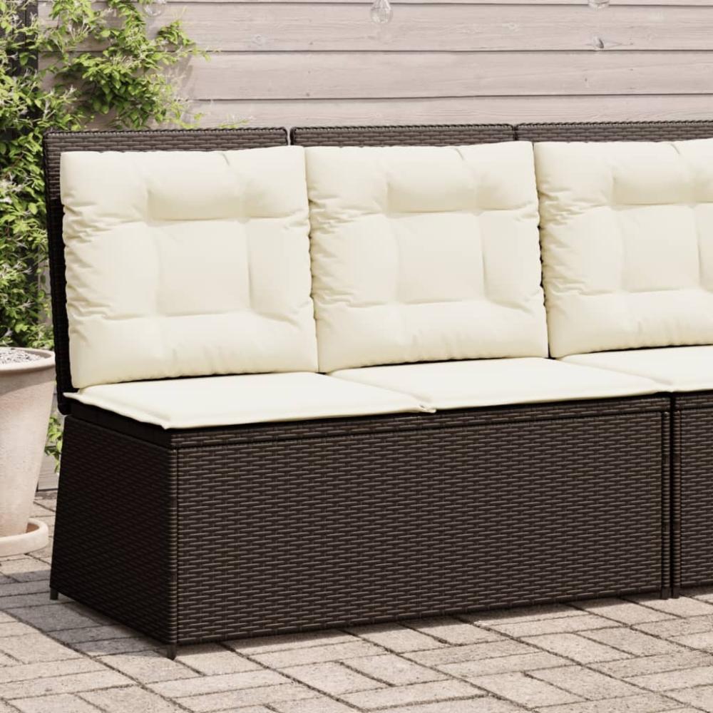 vidaXL Gartenbank Verstellbar mit Kissen Braun Poly Rattan 368965 Bild 1