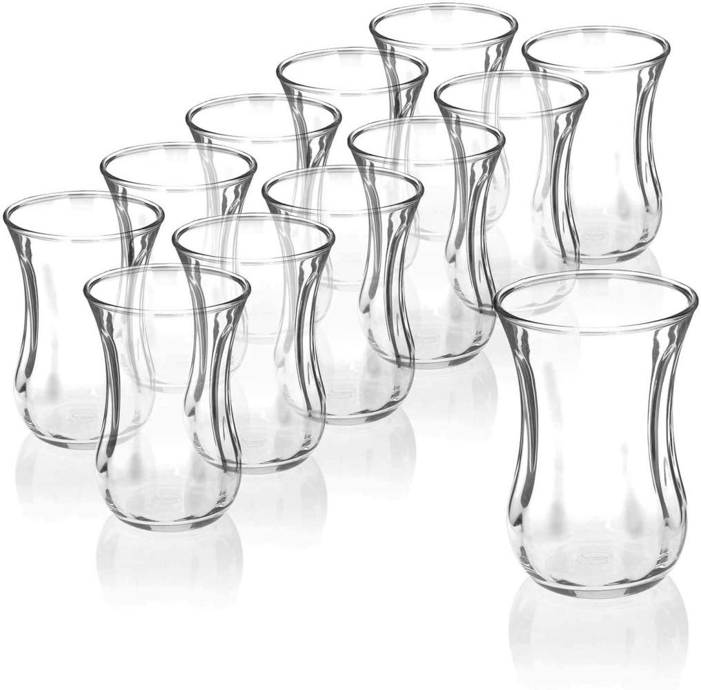 Pasabahce 12er-Set 42021 Türkische Teegläser Teeglas Tee Glas "Optik" 120cc Gläser-Set Bild 1