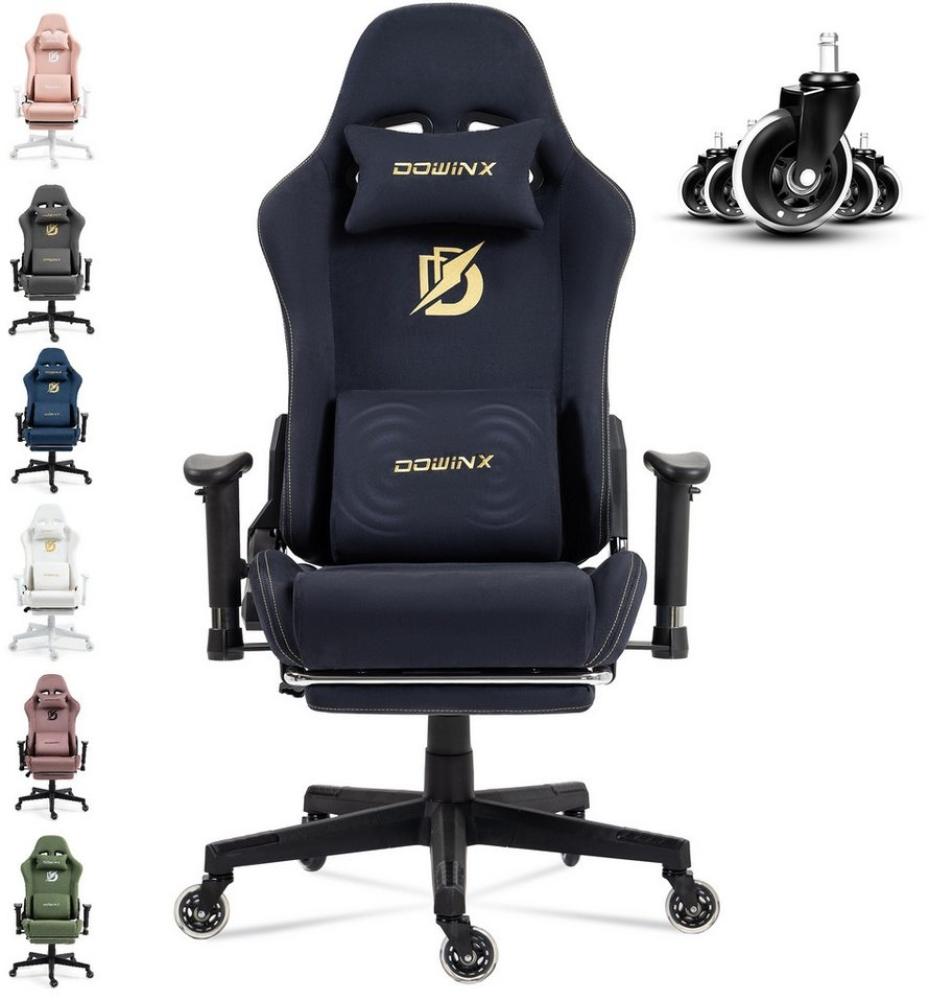 Dowinx Gaming-Stuhl Bürostuhl Massage Gaming Stuhl mit Luxuriöser Wildleder-Stoff, Einstellbare Lumbalstütze, Massagefunktion Bild 1