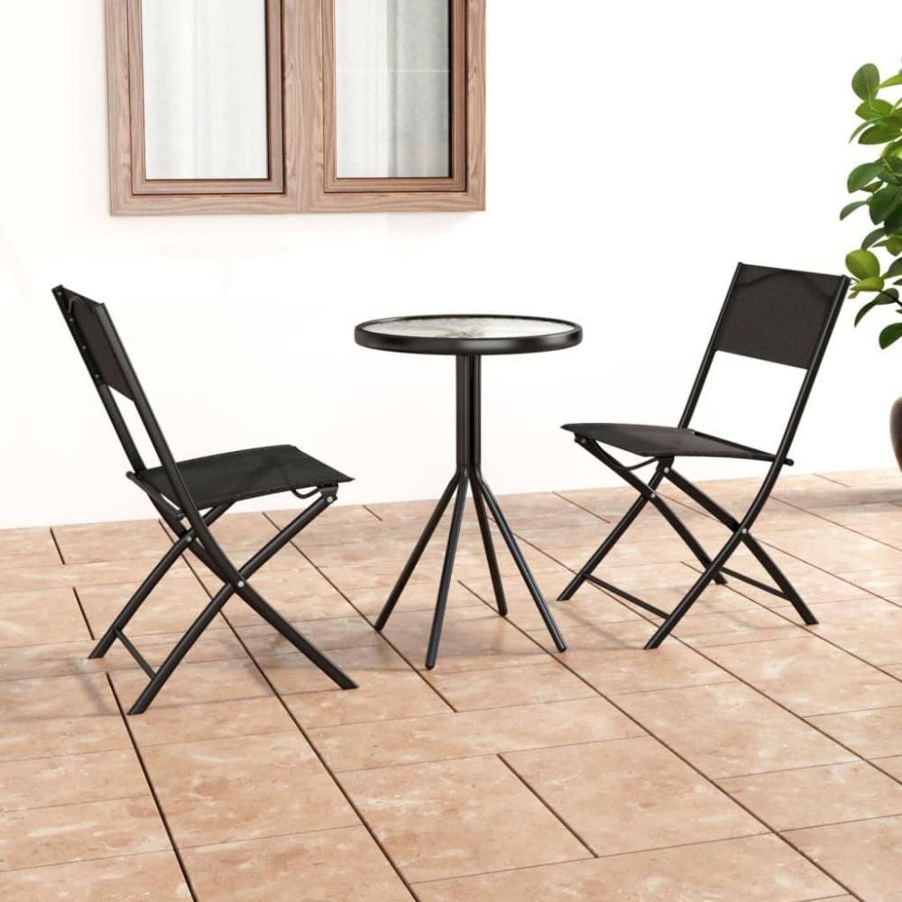 vidaXL 3-tlg. Bistro-Set Stahl Schwarz 318765 Bild 1
