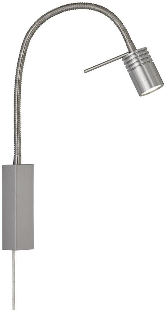 Fischer & Honsel 30408 LED Bettleuchte River Nickel matt geriffelt 2700K Bild 1