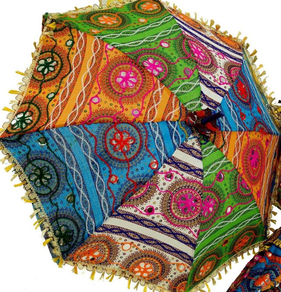 Guru-Shop Dekoobjekt Bunter Baumwoll-Sonnenschirm aus Indien Bild 1