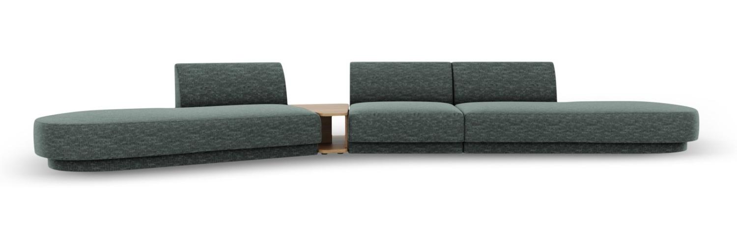 Micadoni Modulares Sofa Miley 5-Sitzer ohne Armlehnen Links Chenille Petrol Bild 1