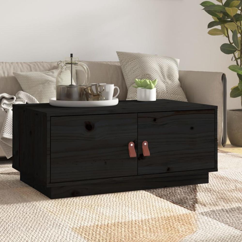 vidaXL Couchtisch Schwarz 80x50x35 cm Massivholz Kiefer 818254 Bild 1
